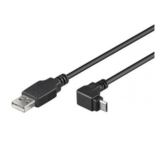 PremiumCord Kabel micro USB 2.0, A-B, 90°, 3m