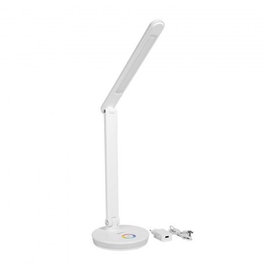 Platinet PDL400RGBW stolní LED lampa 12W stmívatelná, dotykové ovládání, USB port, bílá