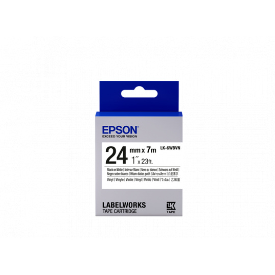 Epson Tape Cartridge LK-6WBVN Vinyl, Black/White 24 mm / 7m