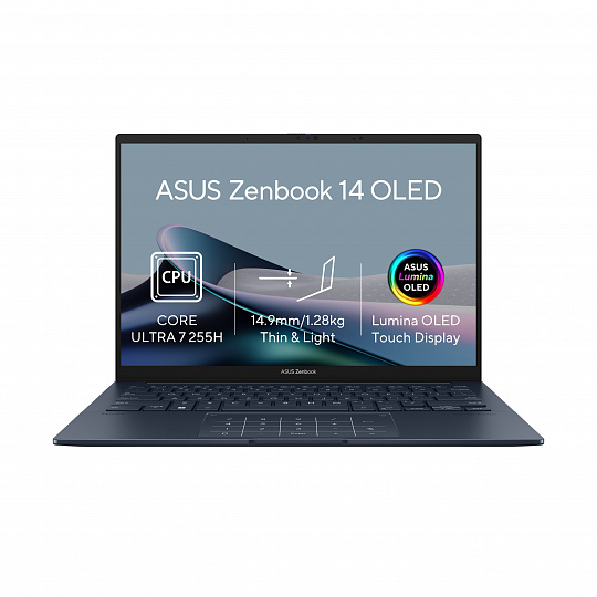 ASUS Zenbook 14/UX3405CA-OLED1581W/U7-255H/14"/WUXGA/T/16GB/512GB/Intel int/W11H/Blue/2R ASUS Zenbook 14/UX3405CA-OLED1581W/U7-255H/14"/WUXGA/T/16GB/512GB/Intel int/W11H/Blue/2R