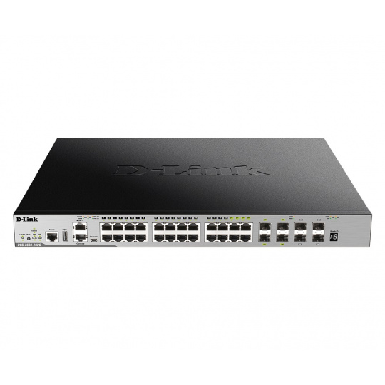 D-Link DGS-3630-28PC/SI/E switch 24Gb PoE, 4x10G SFP+