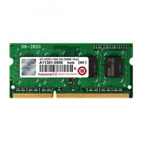 Transcend paměť SODIMM DDR3 4GB 1600MHz 1Rx8 CL11