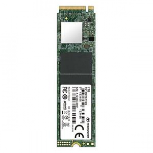 TRANSCEND MTE110S 1TB SSD disk M.2 2280, PCIe Gen3 x4 NVMe 1.3 (3D TLC), 1700MB/s R, 1400MB/s W