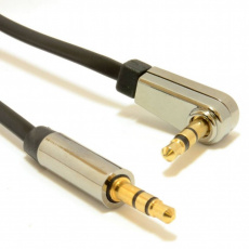GEMBIRD 3.5 mm stereo jack, 1,8 m, M/M, 90° lomený konektor GEMBIRD 3.5 mm stereo jack, 1,8 m, M/M, 90° lomený konektor