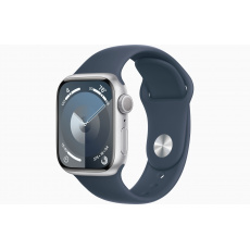 Apple Watch S9/45mm/Silver/Sport Band/Storm Blue/-S/M