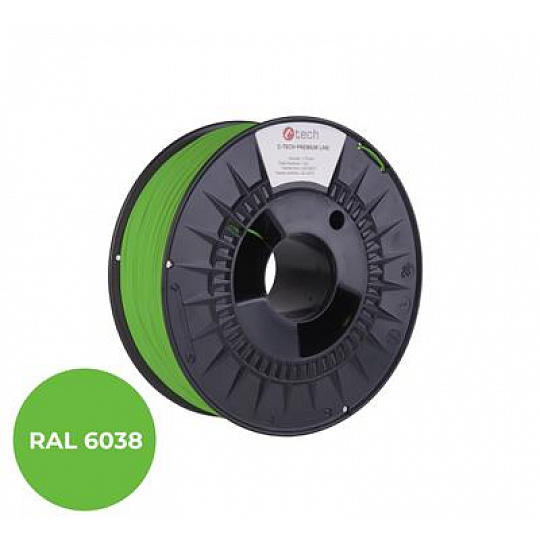 Filament C-TECH PREMIUM LINE, ASA, luminiscenční zelená, RAL6038, 1,75mm, 1kg