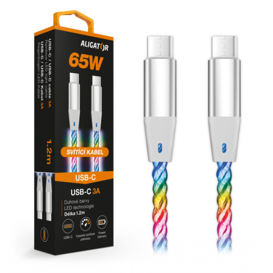 ALIGATOR Datový kabel LIGHT 3A, 65W USB-C/USB-C 0,5m