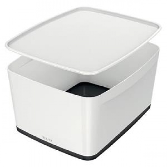 LEITZ Úložný box s víkem  MyBox, velikost L, bílá/černá