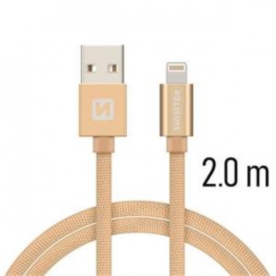 SWISSTEN DATA CABLE USB / LIGHTNING TEXTILE 2,0M GOLD