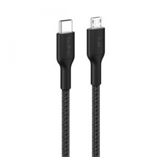 Belkin BOOST CHARGE™ PRO USB-C/microUSB, 1m, černý - odolný