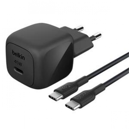 Belkin BOOST CHARGE™ 45W USB-C Power Delivery PPS nástěnná nabíječka + 1m USB-C na USB-C kabel, černá