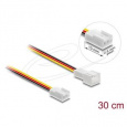 Delock Prodlužovací kabel ventilátoru ze zástrčky na zásuvku, 3 pinový, 30 cm