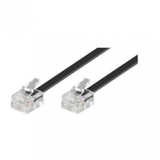 PremiumCord Kabel telefonní rovný 6P4C plug - 6P4C plug 6m - černý