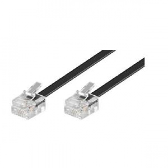 PremiumCord Kabel telefonní rovný 6P4C plug - 6P4C plug 6m - černý
