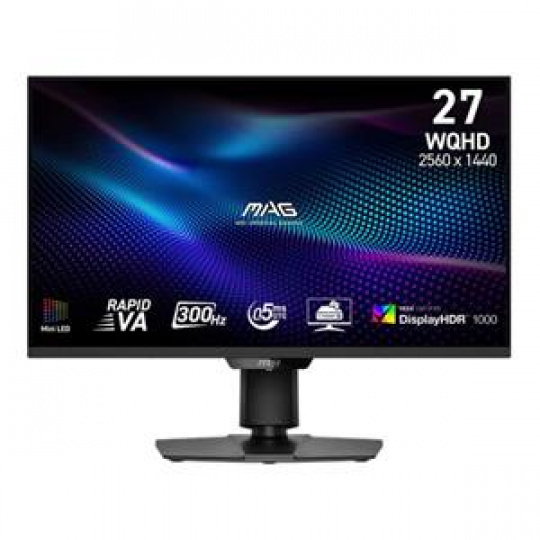 MSI Gaming monitor MAG 274QPF X30MV,27" Rapid VA Mini-LED/2560x1440(WQHD)/300Hz/0,5ms/2xHDMI/DP/Výšk. nastavitelný/Pivot