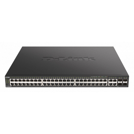 D-Link DGS-2000-52MP Managed PoE switch, 48x GbE PoE+, 4x RJ45/SFP, PoE 370W