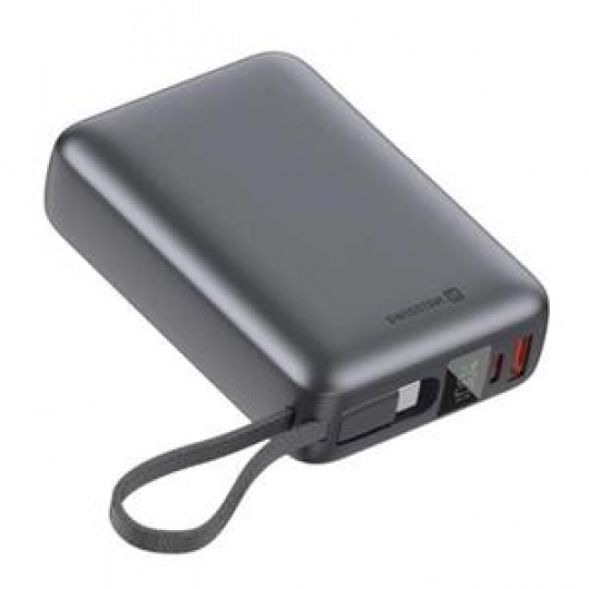 SWISSTEN POWER BANK 20000 mAh 45W S INTEGROVANÝM KABELEM USB-C VESMÍRNĚ STŘÍBRNÁ
