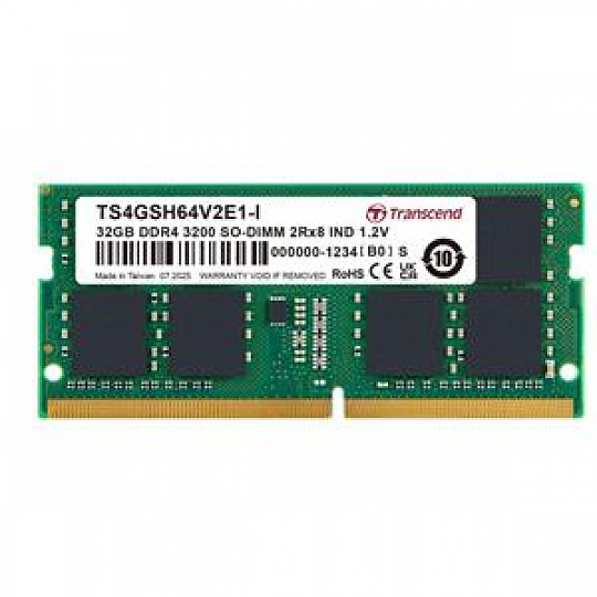 Transcend paměť 32GB Industrial DDR4 3200 SO-DIMM 2Rx8 IND 2Gx8 CL22 1.2V SEC-1z-M