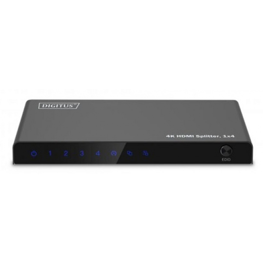DIGITUS 1x4 HDMI Splitter, 4K/60Hz HDCP 2.2, EDID Control