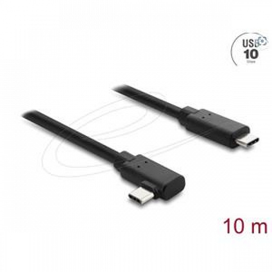 Delock Aktivní optický kabel USB 10 Gbps USB Type-C, ze zástrčky na zástrčku, pravoúhlý, 10 m