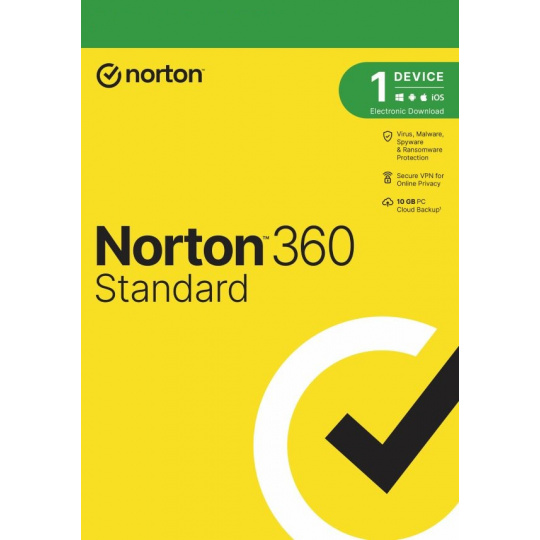 NORTON 360 STANDARD 10GB + VPN 1 uživatel pro 1 zařízení na 3 roky