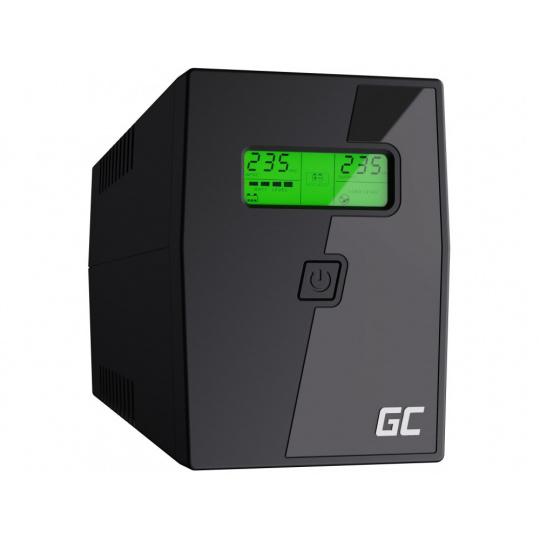 Green Cell Nepřerušitelný zdroj napájení UPS 800VA 480W s LCD displejem | VERZE EU | 2x zásuvky Schuko