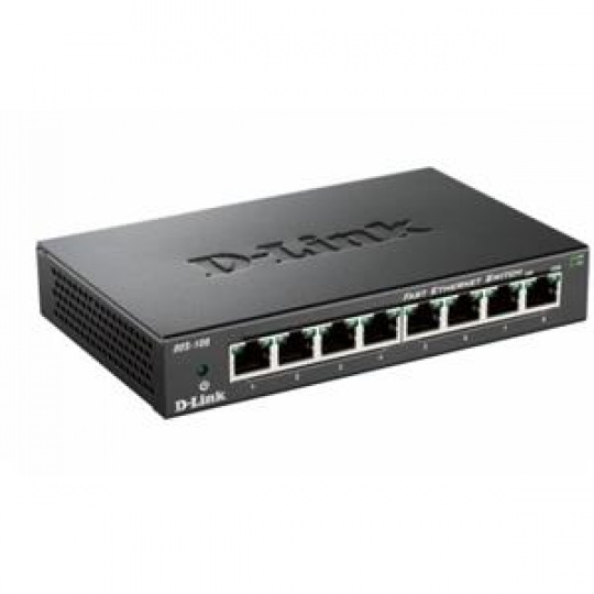 D-Link DES-108/E 8-port 10/100 Metal Housing Unmanaged Desktop Switch