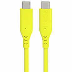 PremiumCord silikonový USB-C 60W, žlutý, 1.5m