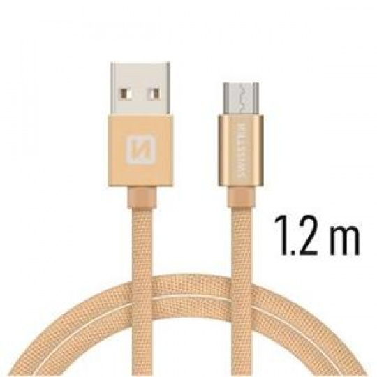 SWISSTEN DATA CABLE USB / MICRO USB TEXTILE 1,2M GOLD