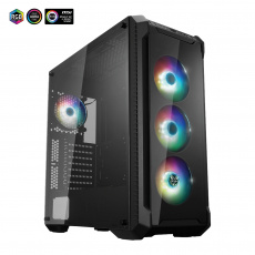 FSP/Fortron ATX Midi Tower CMT520 PLUS black, průhledná bočnice, 4 x A.RGB LED 120 mm ventilátor FSP/Fortron ATX Midi Tower CMT520 PLUS black, průhledná bočnice, 4 x A.RGB LED 120 mm ventilátor