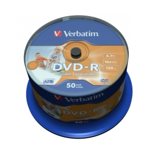 VERBATIM DVD-R(50-Pack)Cake/Print/16x/4.7GB/NoID