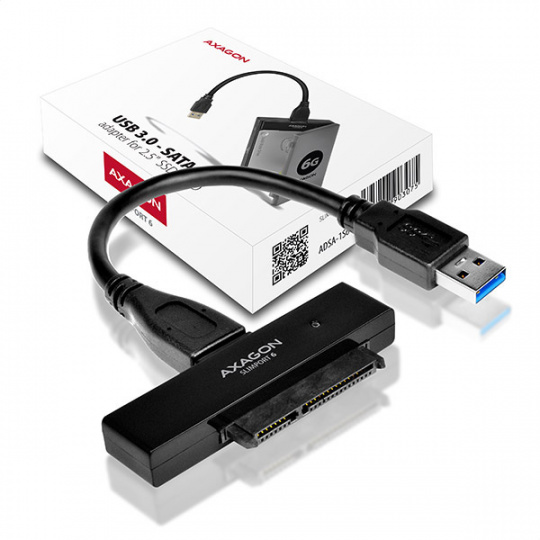 AXAGON ADSA-1S6, USB3.0 - SATA 6G UASP HDD/SSD adaptér vč. 2.5" pouzdra