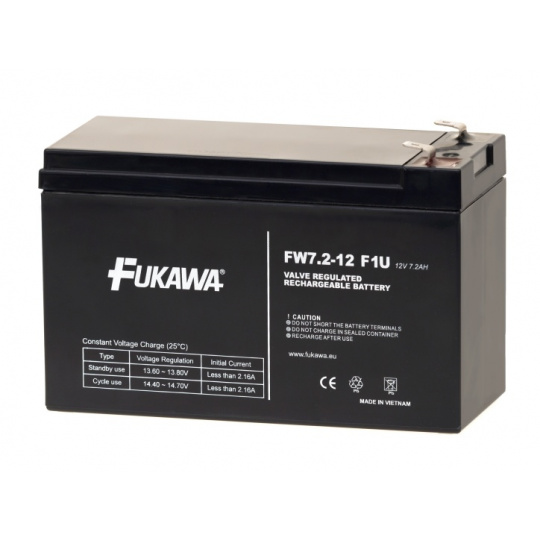 Akumulátor FUKAWA FW 7.2-12 F1U (12V 7,2Ah) faston 4,8mm