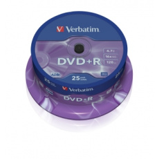 VERBATIM DVD+R(25-Pack)Spindl/MattSlvr/16x/4.7GB