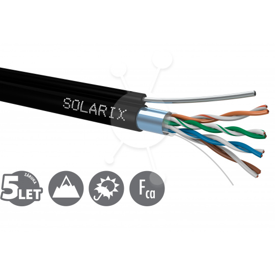 Instalační kabel Solarix CAT5E FTP PE Fca samonosný 305m/cívka SXKD-5E-FTP-PE-SAM