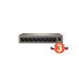 Tenda TEG1008M 8-port Gigabit Switch, 8x 10/100/1000 Mb/s, Fanless, MAC 4K, napájení AC/DC, i na zeď