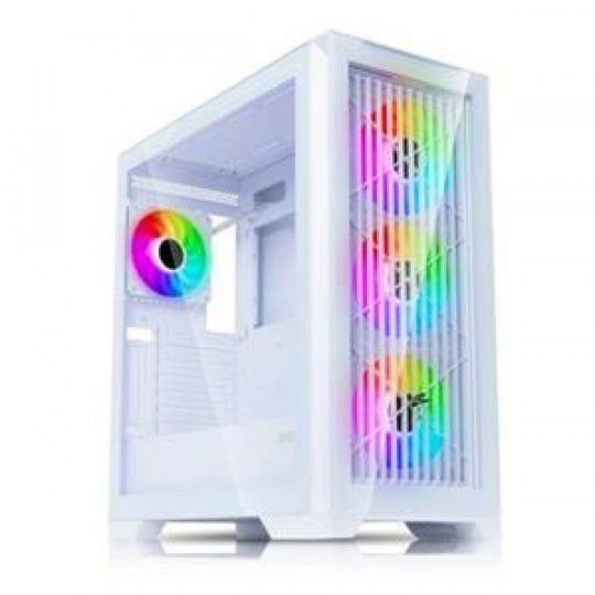 EVOLVEO Ptero Q2G, skříň ATX, 4x ARGB ventilátor, čelní+boční panel sklo, bílá