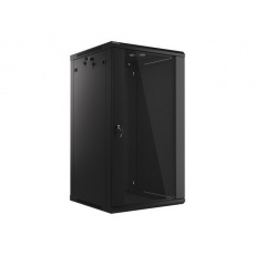 LANBERG 19" RACKOVÁ SKŘÍŇ PRO MONTÁŽ NA STĚNU 22U/600X600 (v rozloženém stavu) S PROSKLENÝMI DVEŘMI ČERNÁ  V2
