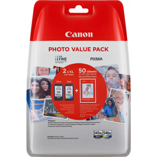 Canon PG-545 XL/CL-546 XL + fotopapír 50x GP-501