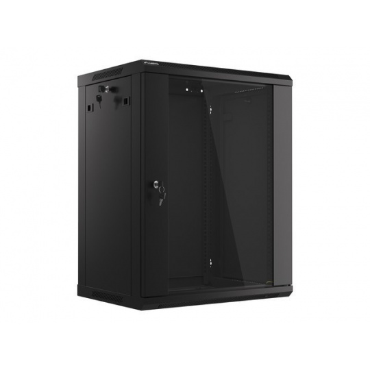 Nástěnný rack 19'' 15U 600X450mm černý flat pack