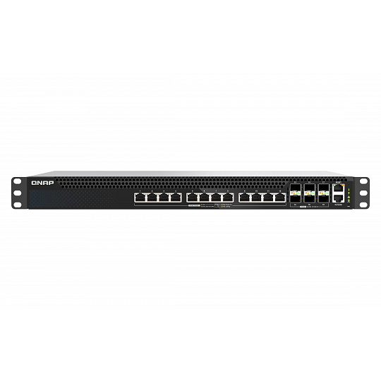 QNAP řízený switch QSW-M5218P-6F12T (6x 25GbE SFP28 port, 12x 10GbE PoE RJ45 port, L3) QNAP řízený switch QSW-M5218P-6F12T (6x 25GbE SFP28 port, 12x 10GbE PoE RJ45 port, L3)