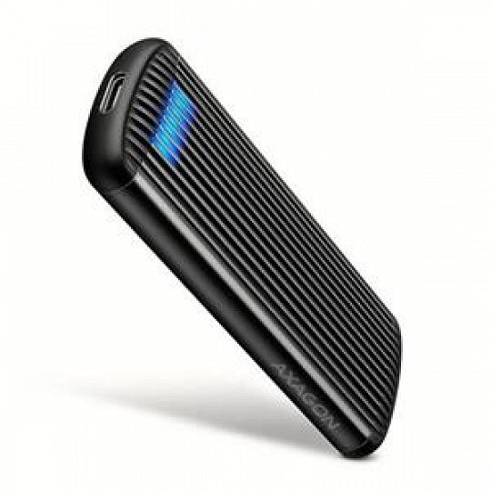 AXAGON EEM2-SC, USB-C 10Gbps externí box pro M.2 NVMe SSD, bezšroubový, žebrovaný hliník