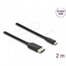 Delock Kabel USB Type-C na DisplayPort (DP Alt Mód) 8K 60 Hz s funkcí HDR 2 m černá Delock Kabel USB Type-C na DisplayPort (DP Alt Mód) 8K 60 Hz s funkcí HDR 2 m černá