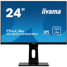 24" iiyama XUB2495WSU-B1: IPS, 1920x1200, 16:10, 300cd/m2, 5ms, VGA, HDMI, DP, height, pivot, černý 24" iiyama XUB2495WSU-B1: IPS, 1920x1200, 16:10, 300cd/m2, 5ms, VGA, HDMI, DP, height, pivot, černý