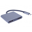 MST adaptér USB-C na 2x HDMI, USB3.0, PD, 4K,FHD