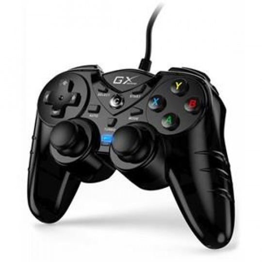 Genius GX Gaming GX-17UV, Gamepad, drátový, vibrační, pro PC a PS3, USB, černý