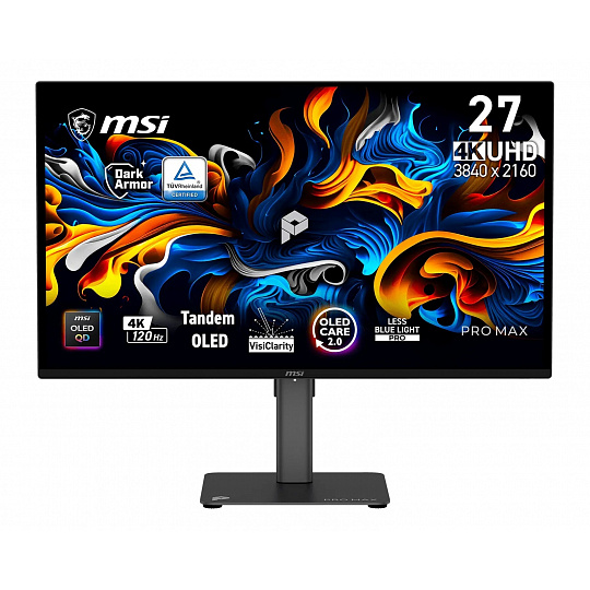 MSI PRO MAX/271UPX12G/26,5"/QD-OLED/4K UHD/120Hz/0,03ms/Černá/3R MSI PRO MAX/271UPX12G/26,5"/QD-OLED/4K UHD/120Hz/0,03ms/Černá/3R