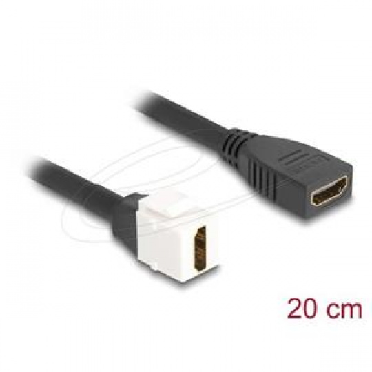 Delock Kabel HDMI Keystone modulu ze zásuvky na zásuvku, 8K 60 Hz, 20 cm, černý Delock Kabel HDMI Keystone modulu ze zásuvky na zásuvku, 8K 60 Hz, 20 cm, černý