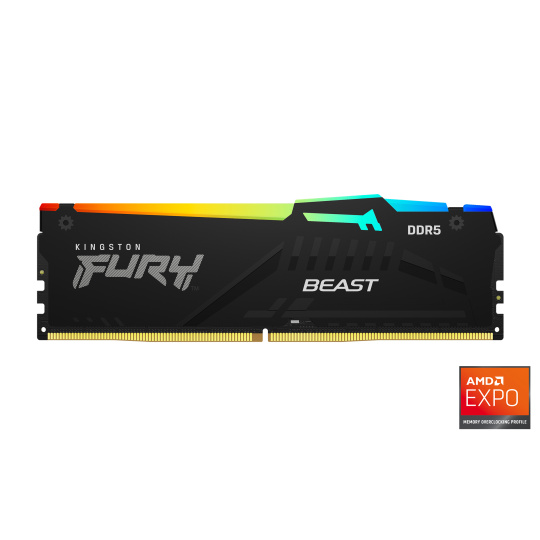 Kingston FURY Beast EXPO/DDR5/16GB/5200MHz/CL36/1x16GB/RGB/Black