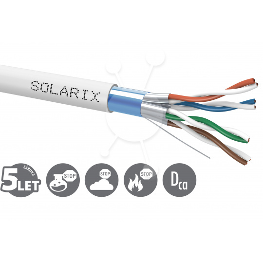 Instalační kabel Solarix CAT6A FFTP LSOH Dca-s2,d2,a1 500m/cívka SXKD-6A-FFTP-LSOH
